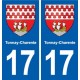 17 Montendre blason ville autocollant plaque sticker