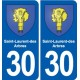 30 Aramon blason ville autocollant plaque stickers