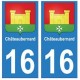 16 Châteaubernard ville autocollant plaque