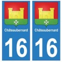 16 Châteaubernard ville autocollant plaque