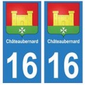 16 Châteaubernard ville autocollant plaque