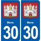 30 Aramon blason ville autocollant plaque stickers