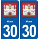 30 Aramon blason ville autocollant plaque stickers