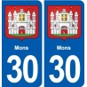 30 Aramon blason ville autocollant plaque stickers