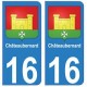 16 Châteaubernard ville autocollant plaque