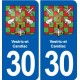 30 Aramon blason ville autocollant plaque stickers