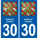 30 Aramon blason ville autocollant plaque stickers