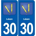 30 Lézan stemma, città adesivo, adesivo piastra