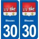 30 Aramon blason ville autocollant plaque stickers