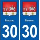 30 Aramon blason ville autocollant plaque stickers