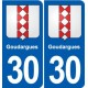 30 Aramon blason ville autocollant plaque stickers