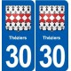 30 Aramon blason ville autocollant plaque stickers