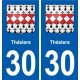 30 Aramon blason ville autocollant plaque stickers