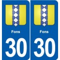 30 Aramon blason ville autocollant plaque stickers