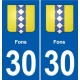 30 Aramon blason ville autocollant plaque stickers
