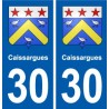 30 Aramon blason ville autocollant plaque stickers