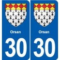 30 Aramon blason ville autocollant plaque stickers