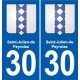 30 Aramon blason ville autocollant plaque stickers