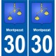 30 Aramon blason ville autocollant plaque stickers