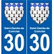 30 Aramon blason ville autocollant plaque stickers