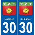 30 Aramon blason ville autocollant plaque stickers