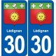 30 Aramon blason ville autocollant plaque stickers