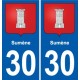 30 Sumène coat of arms, city sticker, plate sticker