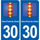 30 Aramon blason ville autocollant plaque stickers