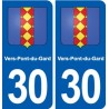 30 Aramon blason ville autocollant plaque stickers