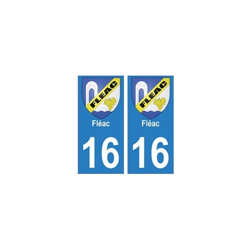 16 Fléac ville autocollant plaque