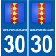30 Aramon blason ville autocollant plaque stickers