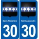 30 Aramon blason ville autocollant plaque stickers