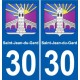 30 Aramon blason ville autocollant plaque stickers