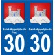 30 Aramon blason ville autocollant plaque stickers
