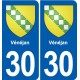 30 Aramon blason ville autocollant plaque stickers