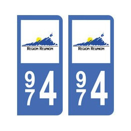 974 La Réunion autocollant plaque 