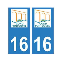 16 Gond-Pontouvre ville autocollant plaque