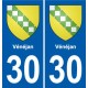 30 Aramon blason ville autocollant plaque stickers