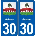 30 Quissac coat of arms, city sticker, plate sticker