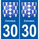 30 Aramon blason ville autocollant plaque stickers