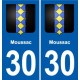 30 Aramon blason ville autocollant plaque stickers