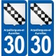 30 Aramon blason ville autocollant plaque stickers