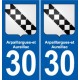 30 Aramon blason ville autocollant plaque stickers