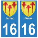 16 Jarnac ville autocollant plaque