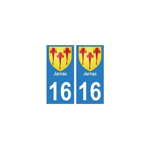 16 Jarnac ville autocollant plaque