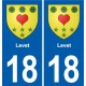18 Levet escudo de armas de la etiqueta engomada de la placa, de la ciudad de la etiqueta engomada
