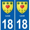 18 Levet escudo de armas de la etiqueta engomada de la placa, de la ciudad de la etiqueta engomada