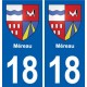 18 Méreau blason autocollant plaque ville sticker