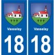 18 Vasselay blason autocollant plaque ville sticker