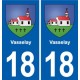 18 Vasselay coat of arms sticker plate, city sticker